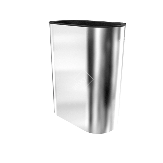 Stainless Steel Wall Mounted Trash Bin 3D model image 1