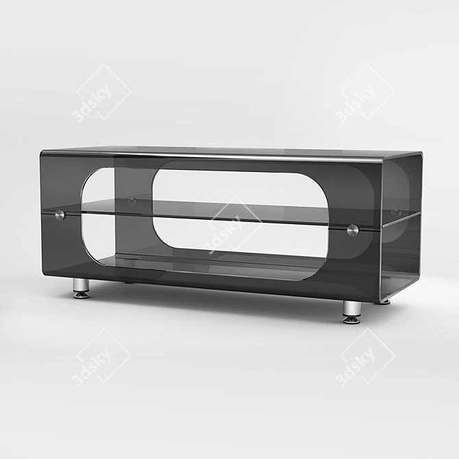 Glass Coffee Table & Equipment Rack 3D model image 1