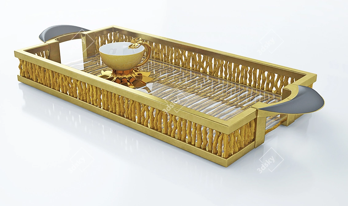 Authentic Chinese Tea Tray 3D model image 1