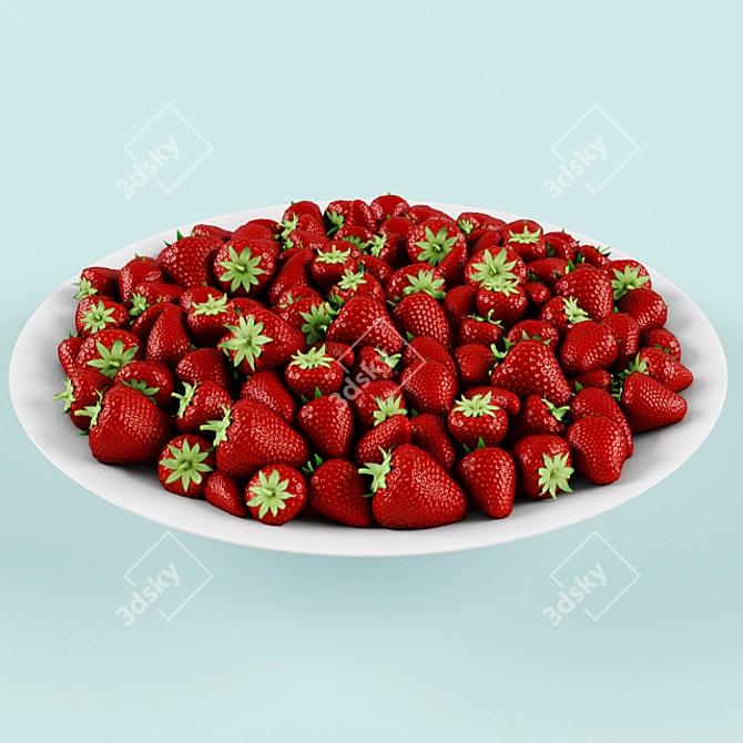 Delicious Fresh Picked Strawberries! 3D model image 1