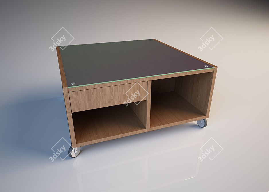 Compact Square Coffee Table (79 cm) 3D model image 1