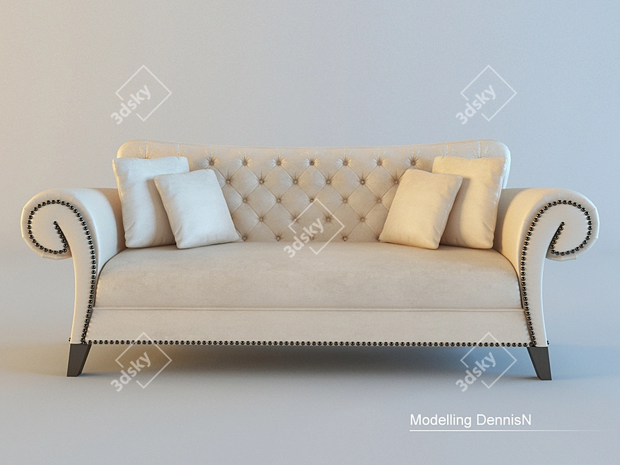 Remini: Luxurious Fratelli Barri Divan 3D model image 1