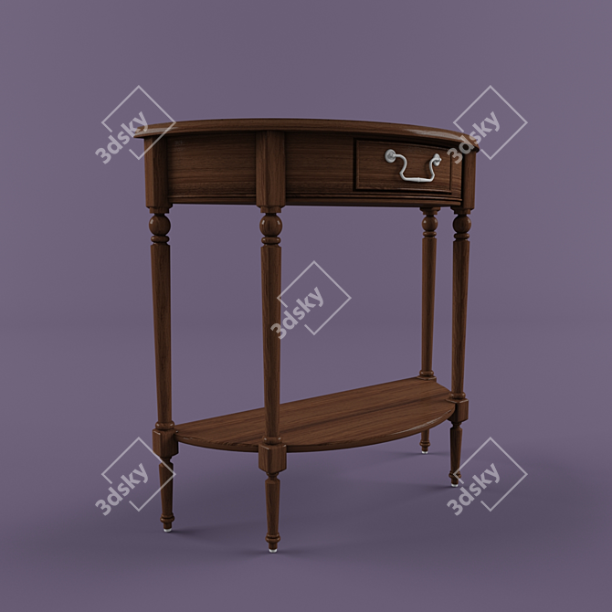 Natural Walnut Wood Console - Art 2724 3D model image 1