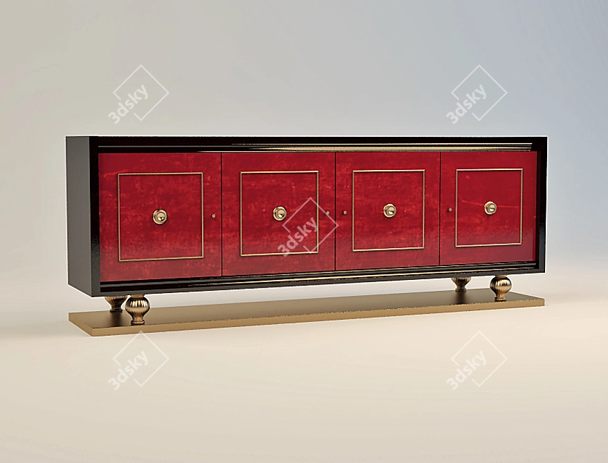 Modern Oak Sideboard 3D model image 1