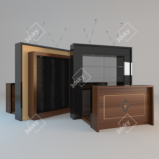 Ceiling-Mounted Decorative Bar Cabinet 3D model image 1