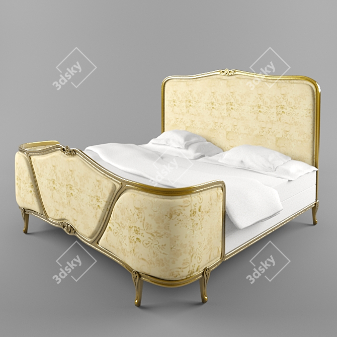 Classic Bed: Elegant and Timeless 3D model image 1