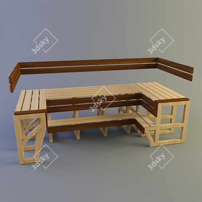 Sauna Shelf: Convenient & Stylish 3D model image 1