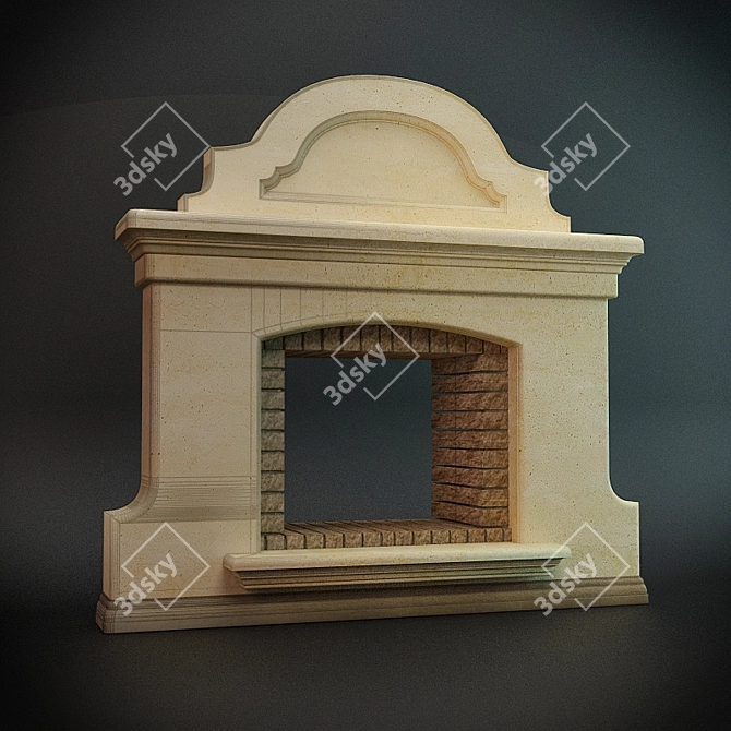 Title: Mediterranean Charm Fireplace 3D model image 1