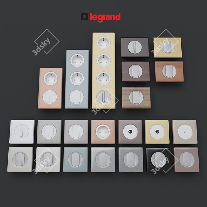  Elegant Legrand Switch Set 3D model image 1