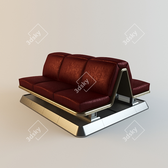 Sleek Space Age Sofa 3D model image 1