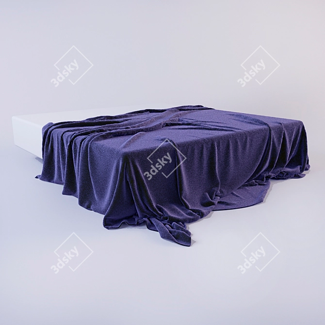 Luxurious Embossed Velvet Bedspread 3D model image 1