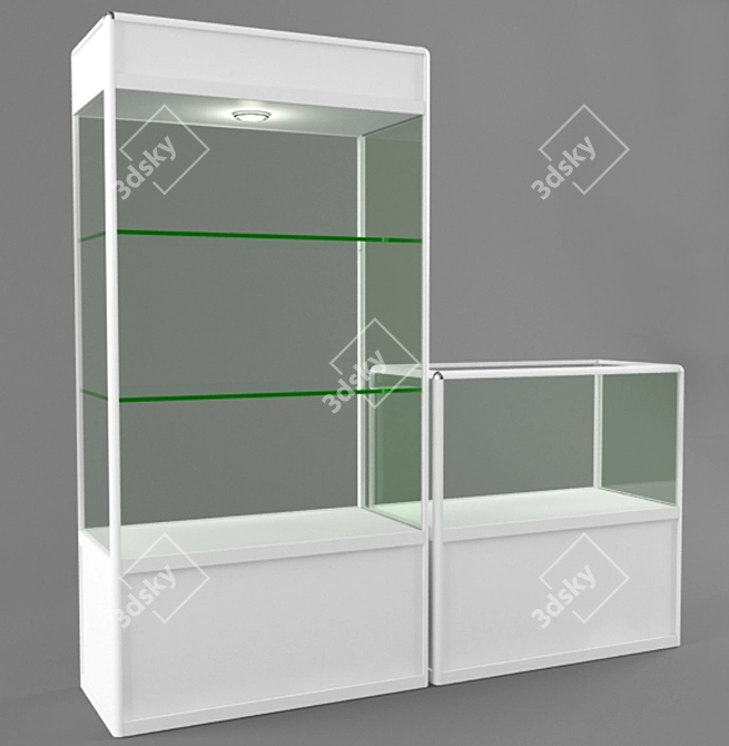 Aluminum Profile Display Cases 3D model image 1