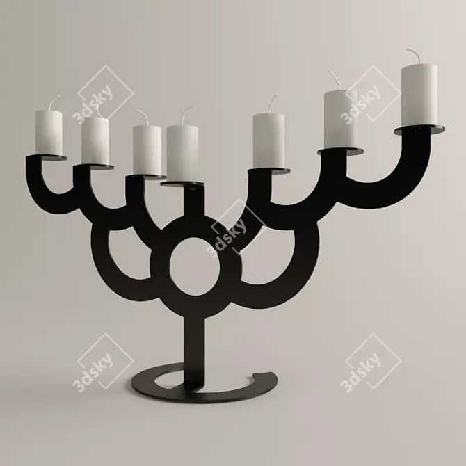 Elegant Candle Holder Set 3D model image 1