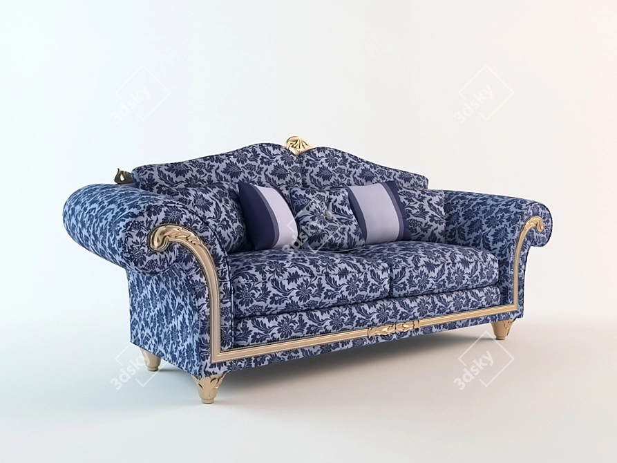 Elegant Imperial Classic Sofa 3D model image 1