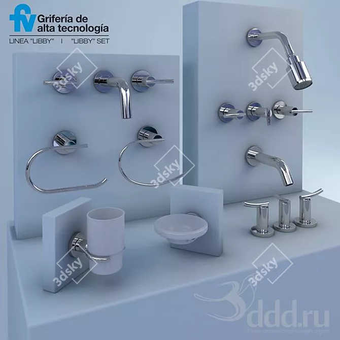 Modern Libby Tap Set 3D model image 1