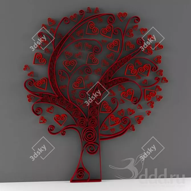 Paper Quilling Tree: Handcrafted Delight 3D model image 1