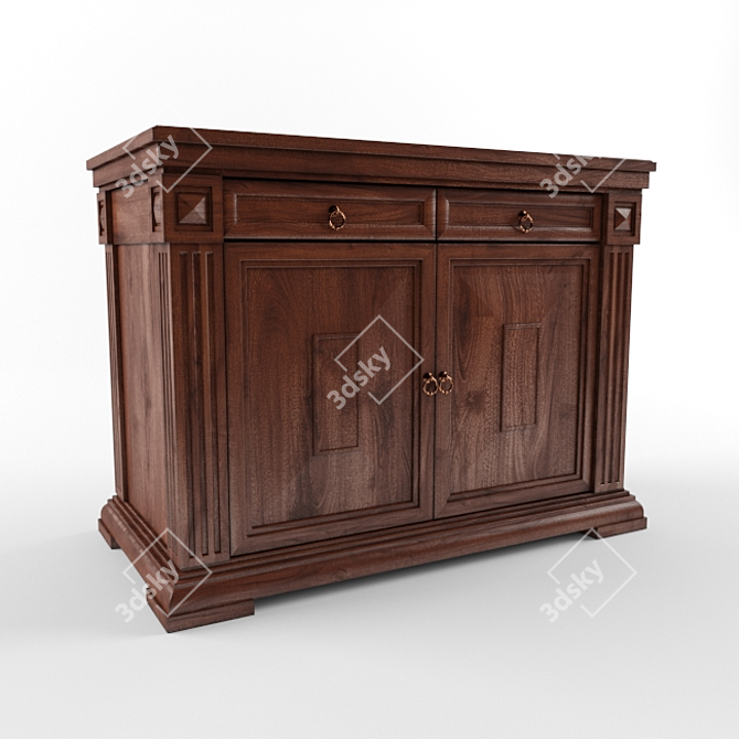 Elegant Vintage Dresser 3D model image 1