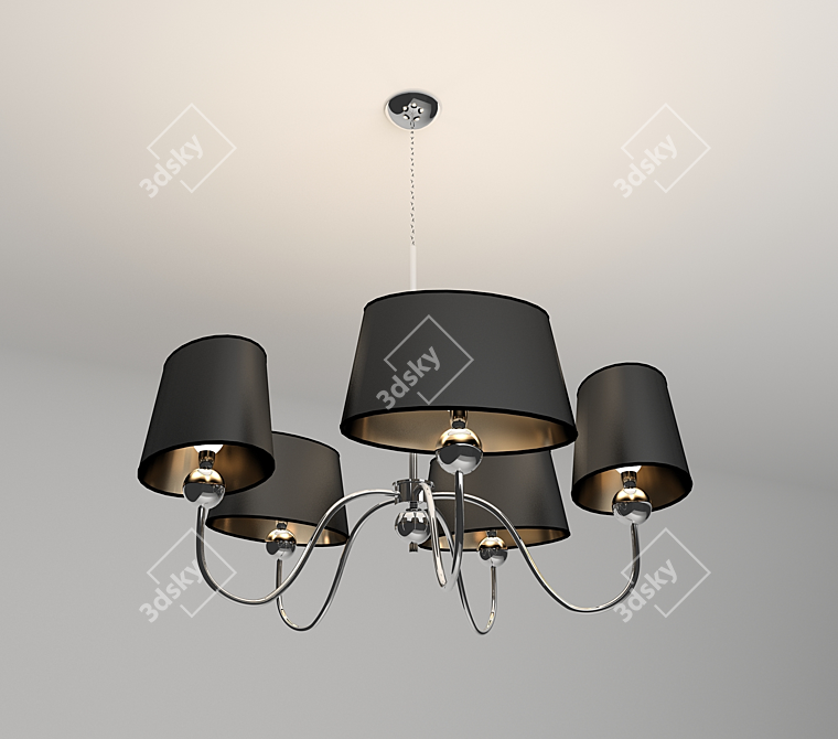 Turandot 5-Light Chrome Chandelier 3D model image 1