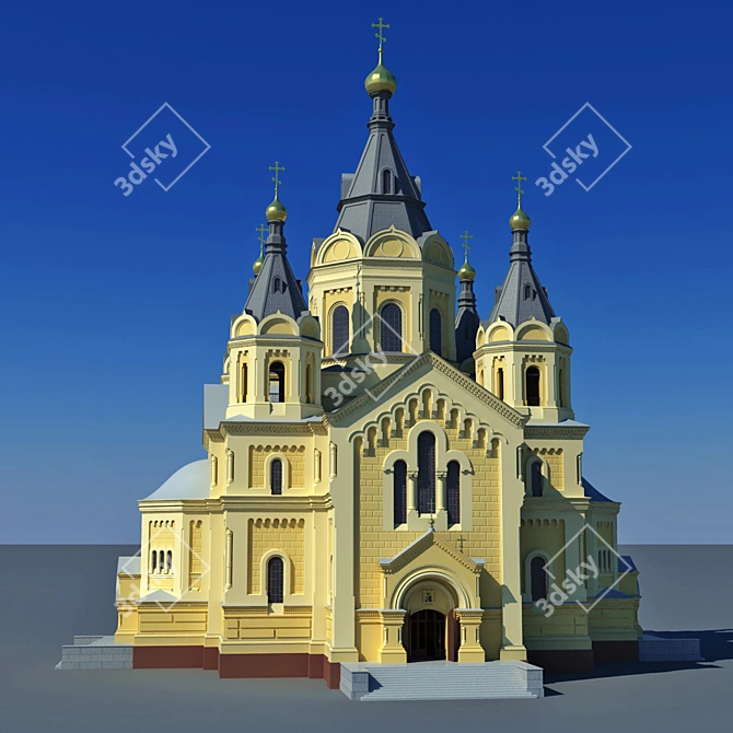 Nizhny Novgorod's Alexander Nevsky Cathedral 3D model image 1