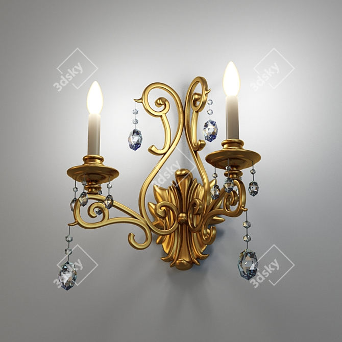 Title: Elegant Candle Wall Sconce 3D model image 1