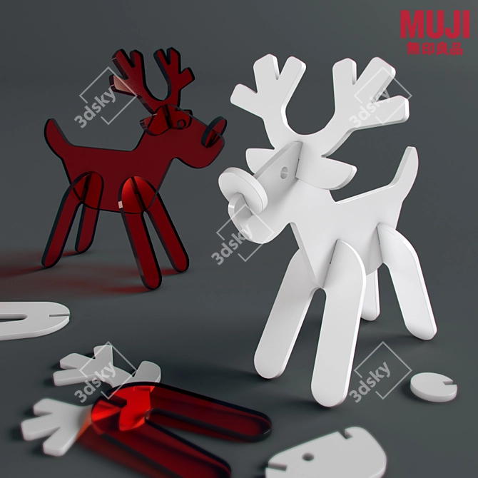 Taiwan-made 14cm Reindeer Toy 3D model image 1