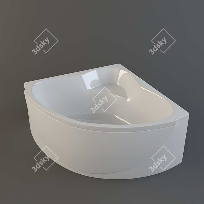 Elegant Akvastandart Bathtub 3D model image 1