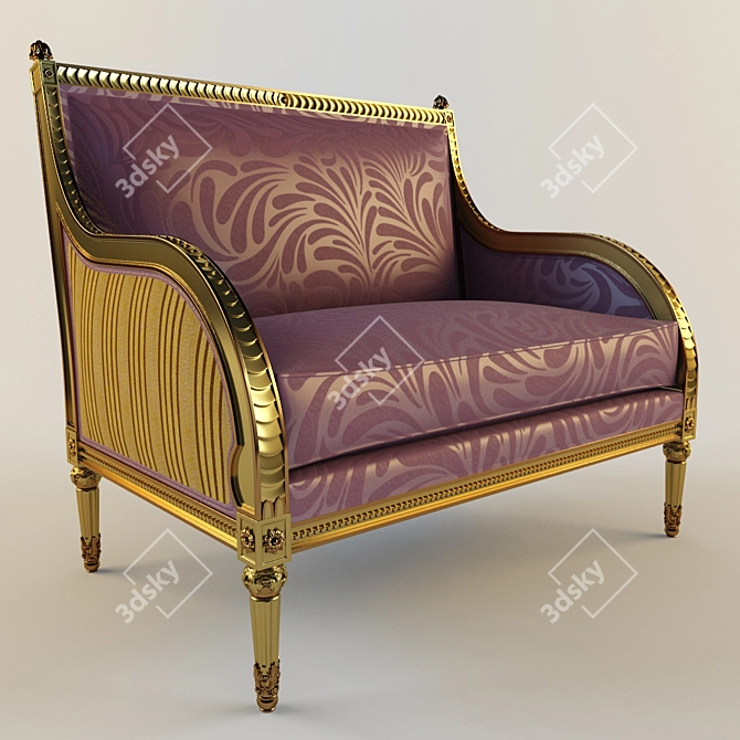 Title: Sleek Modern Sofa 3D model image 1