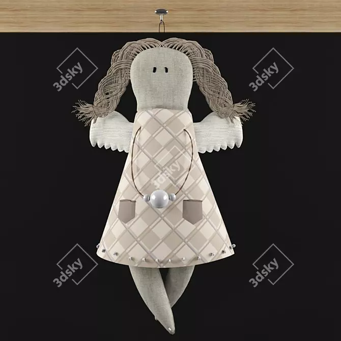 Festive Angel with Braids 3D model image 1