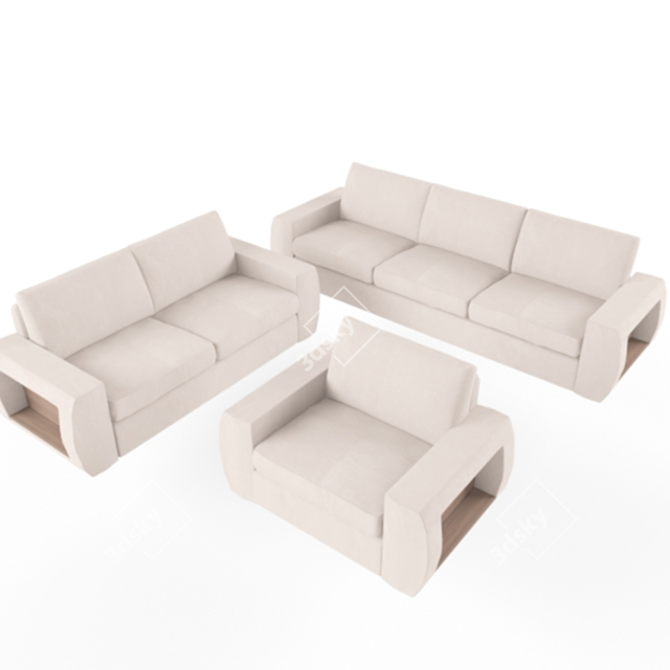 Sydney Sofa & Armchair Set 3D model image 1