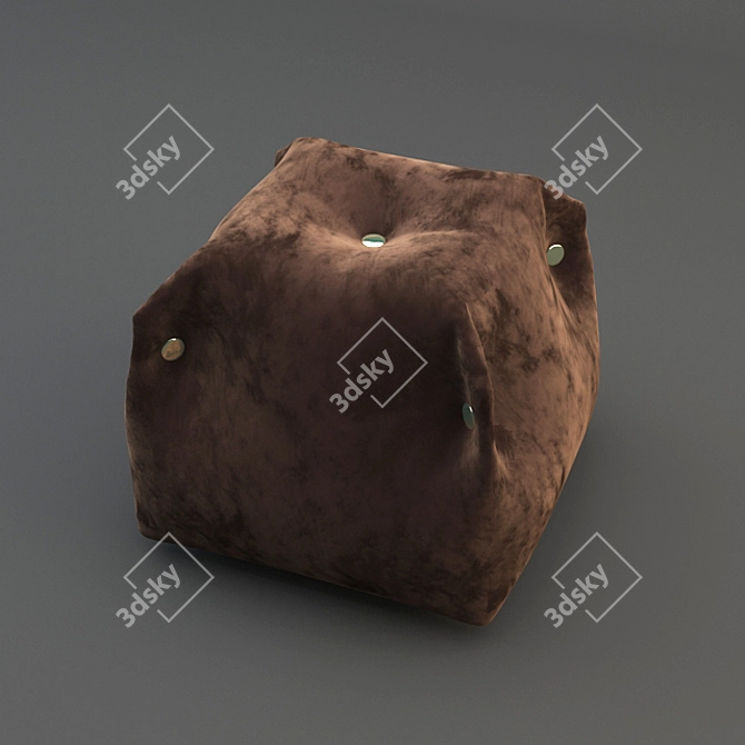 Cozy Knit Pouf - Stylish and Versatile Seating 3D model image 1
