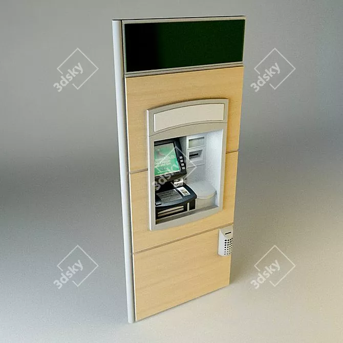 Smart ATM Bank Wall-Mounted 3D model image 1