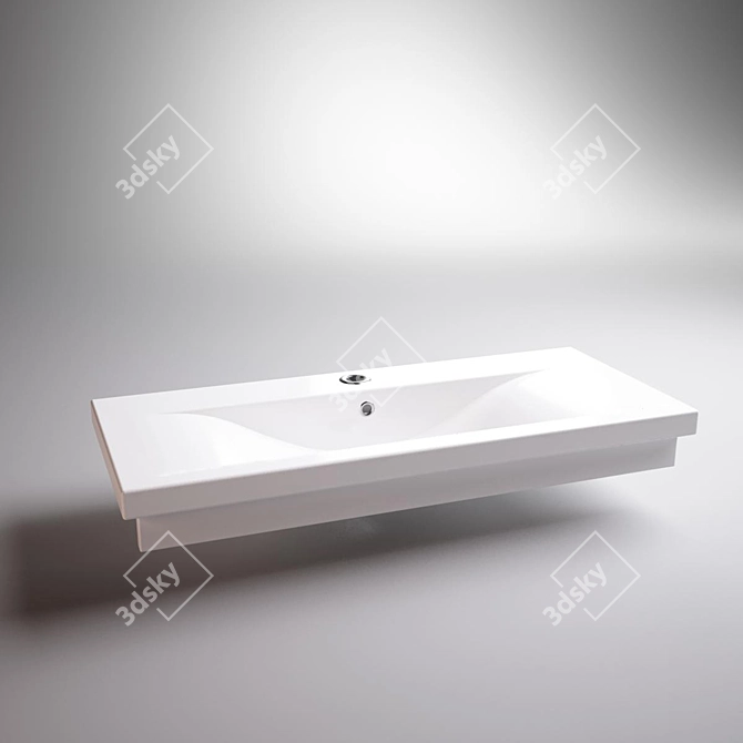 Sleek Modern Sink 3D model image 1