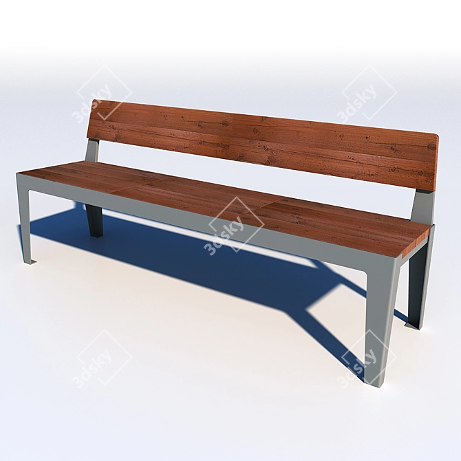 Aubrilam Moshi: Elegant Outdoor Bench 3D model image 1