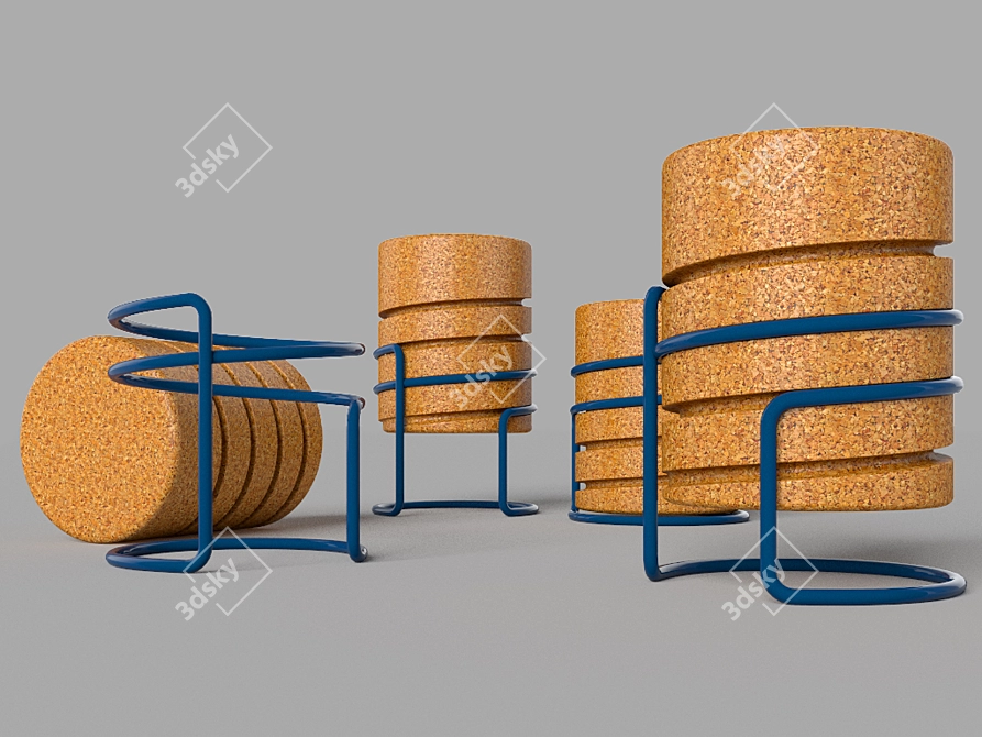 Sleek SCRW Stool: Manuel Welsky 3D model image 1