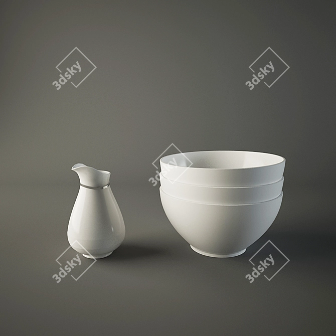 Elegance in Every Dish: Tableware 3D model image 1