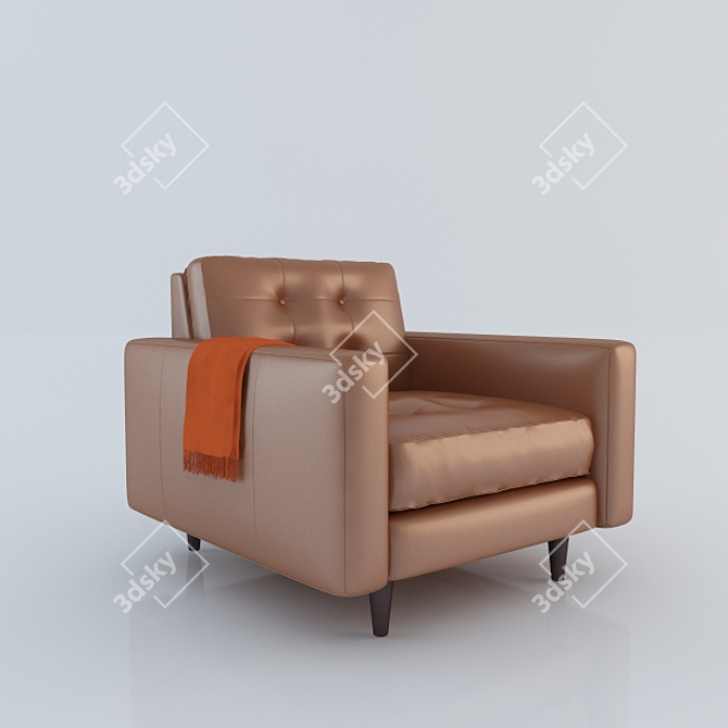 Luxury Leather Armchair 3D model image 1