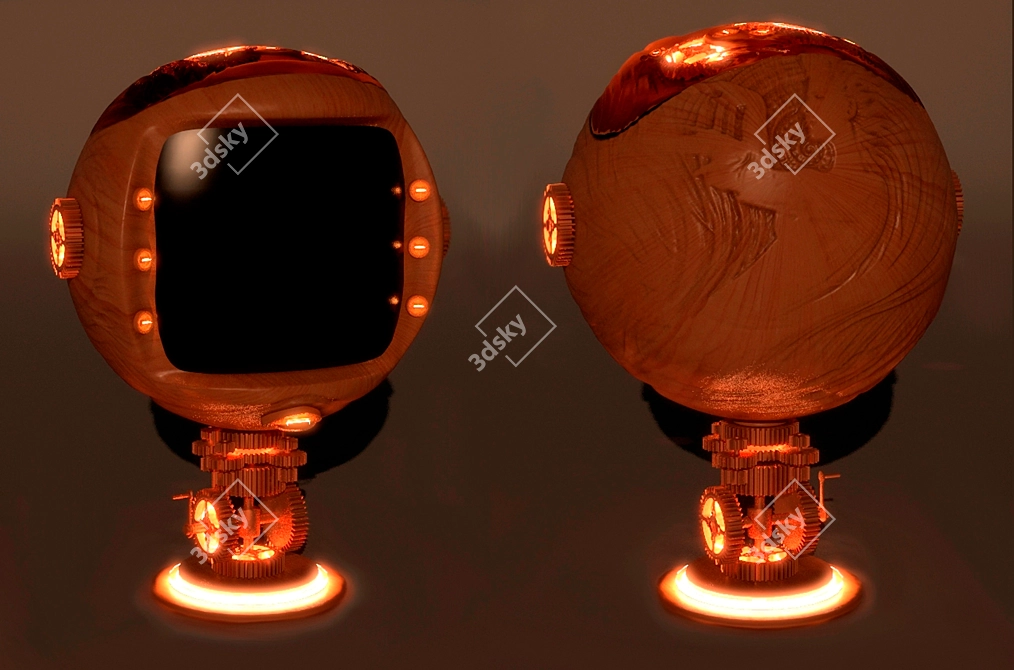 Steampunk TV: Vintage-inspired Elegance 3D model image 1