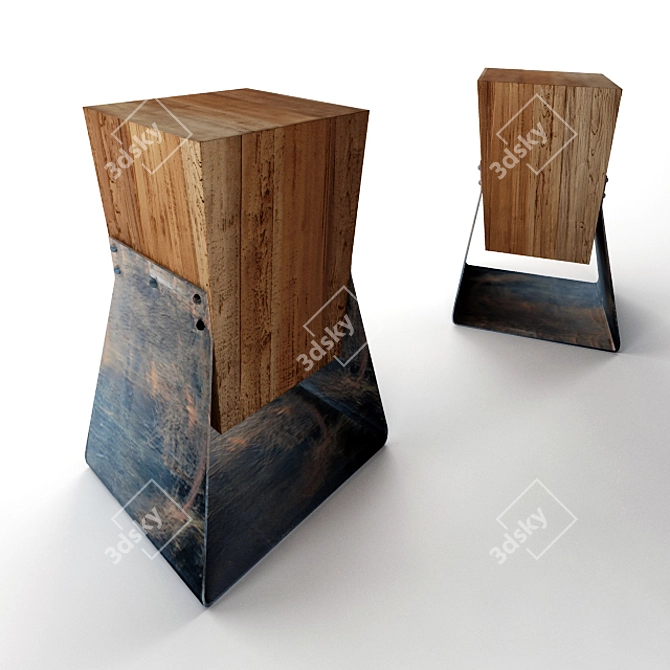 Modern Bar Stool: Designer Elegance 3D model image 1