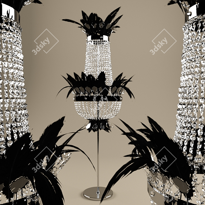 Feathered Floor Lamp 3D model image 1