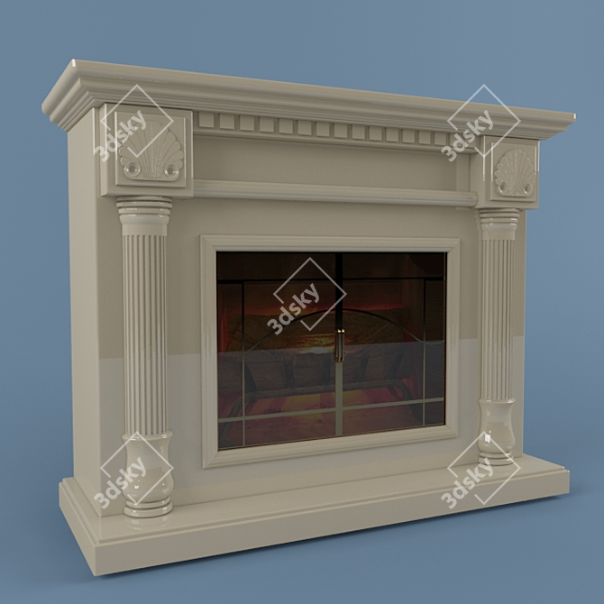 Elegant Edinburgh Fireplace 3D model image 1