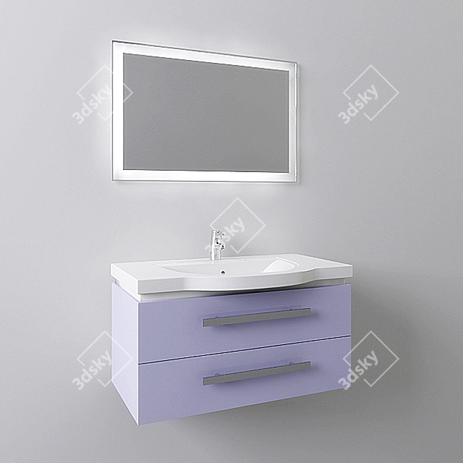 Lusso Bathroom Mirror & Vanity 3D model image 1