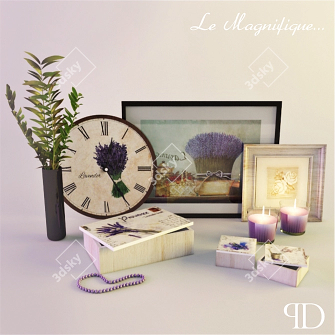 Lavender Decor Set 3D model image 1