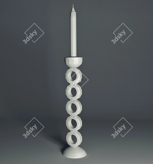 Elegant Metal Candle Holder 3D model image 1