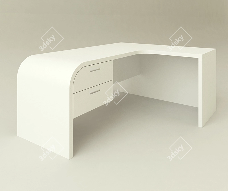 Title: Designer's Office Table - Sleek and Functional 3D model image 1