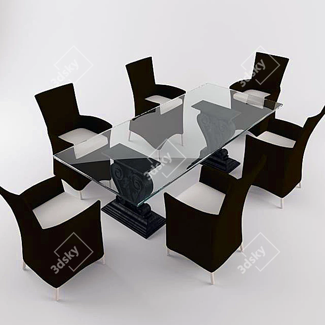 Outdoor Table and Chairs Set 3D model image 1