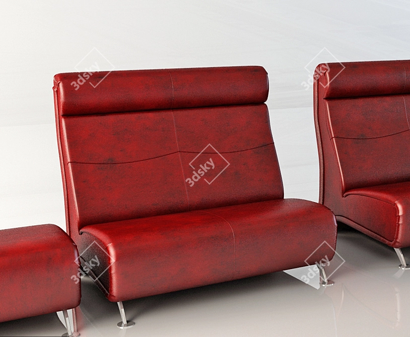 Modular Ottoman Set 3D model image 1