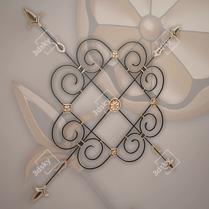 Elegant Wrought-Iron Decor 3D model image 1