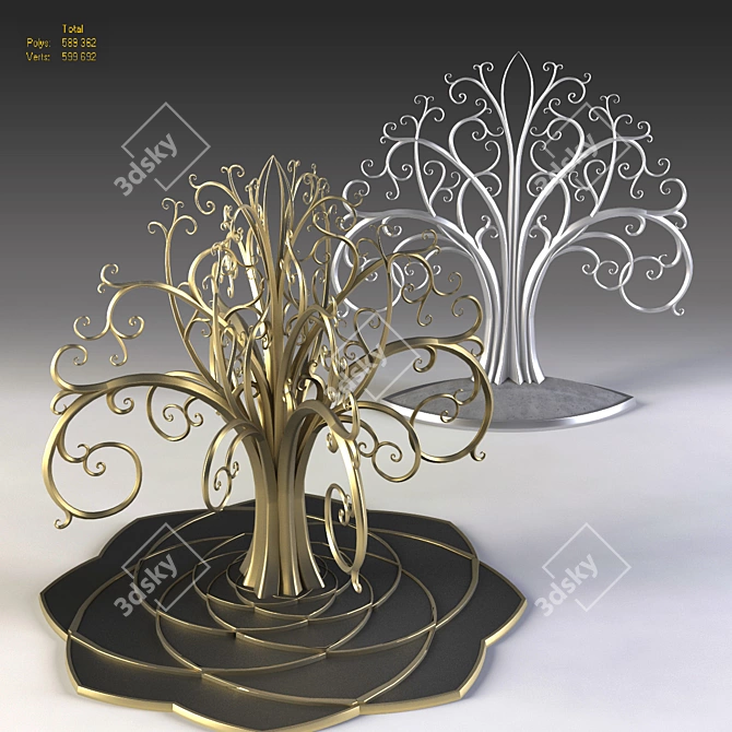 Wishing Tree Sculpture 3D model image 1