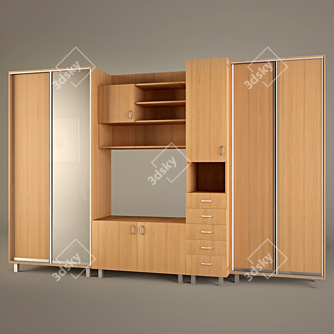 Cabinetry Maroon 3D model image 1