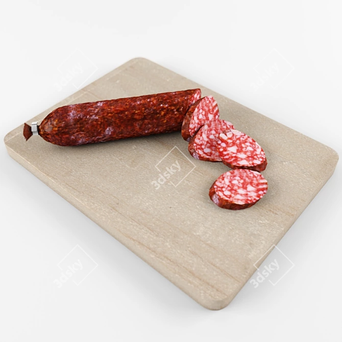 Delicious Deli Sausage Slices 3D model image 1